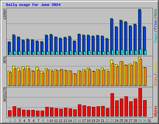 Daily usage for June 2024