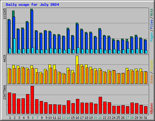 Daily usage for July 2024