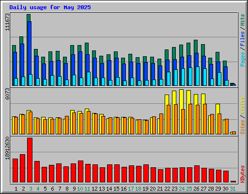 Daily usage for May 2025