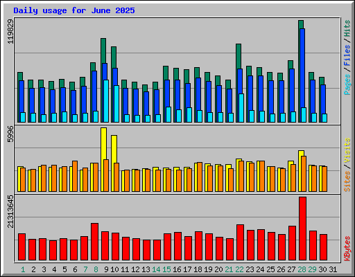 Daily usage for June 2025